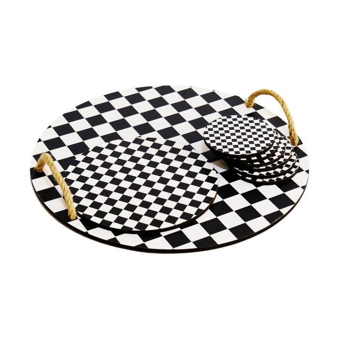 Hermia Set de Bandeja de Madera y Salvamanteles PLT0230 Hermia Set de Bandeja de Madera y Salvamanteles PLT0230